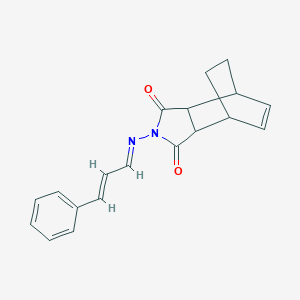 molecular formula C19H18N2O2 B392678 2-{[(1E,2E)-3-phenylprop-2-en-1-ylidene]amino}-3a,4,7,7a-tetrahydro-1H-4,7-ethanoisoindole-1,3(2H)-dione 