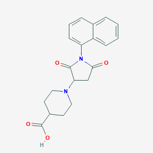 molecular formula C20H20N2O4 B392681 1-[1-(1-Naphthyl)-2,5-dioxo-3-pyrrolidinyl]-4-piperidinecarboxylic acid 