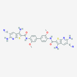 3,6-diamino-5-cyano-N-(4'-{[(3,6-diamino-5-cyanothieno[2,3-b]pyridin-2-yl)carbonyl]amino}-3,3'-dimethoxy[1,1'-biphenyl]-4-yl)thieno[2,3-b]pyridine-2-carboxamide