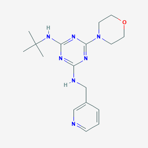molecular formula C17H25N7O B392693 N-(tert-butyl)-N-{4-(4-morpholinyl)-6-[(3-pyridinylmethyl)amino]-1,3,5-triazin-2-yl}amine 