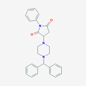 molecular formula C27H27N3O2 B392694 3-(4-Benzhydryl-1-piperazinyl)-1-phenyl-2,5-pyrrolidinedione CAS No. 311334-94-8