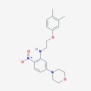 molecular formula C20H25N3O4 B392697 4-{3-{[2-(3,4-Dimethylphenoxy)ethyl]amino}-4-nitrophenyl}morpholine 