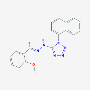 molecular formula C19H16N6O B392717 5-[(2E)-2-(2-methoxybenzylidene)hydrazinyl]-1-(naphthalen-1-yl)-1H-tetrazole 