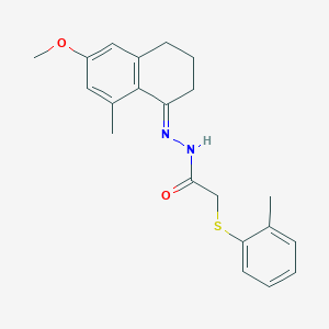 molecular formula C21H24N2O2S B392724 N'-(6-methoxy-8-methyl-3,4-dihydro-1(2H)-naphthalenylidene)-2-[(2-methylphenyl)sulfanyl]acetohydrazide 
