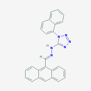 molecular formula C26H18N6 B392725 5-[(2E)-2-(anthracen-9-ylmethylidene)hydrazinyl]-1-(naphthalen-1-yl)-1H-tetrazole 