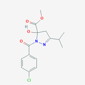 methyl 1-(4-chlorobenzoyl)-5-hydroxy-3-isopropyl-4,5-dihydro-1H-pyrazole-5-carboxylate