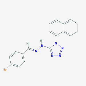 molecular formula C18H13BrN6 B392729 5-[(2E)-2-(4-bromobenzylidene)hydrazinyl]-1-(naphthalen-1-yl)-1H-tetrazole 