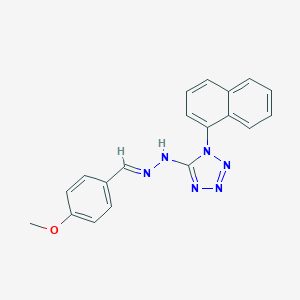 molecular formula C19H16N6O B392739 5-[(2E)-2-(4-methoxybenzylidene)hydrazinyl]-1-(naphthalen-1-yl)-1H-tetrazole 