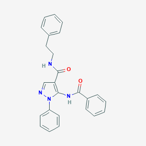 molecular formula C25H22N4O2 B392743 5-Benzoylamino-1-phenyl-1H-pyrazole-4-carboxylic acid phenethyl-amide 