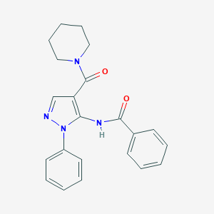 molecular formula C22H22N4O2 B392746 N-[1-phenyl-4-(1-piperidinylcarbonyl)-1H-pyrazol-5-yl]benzamide 