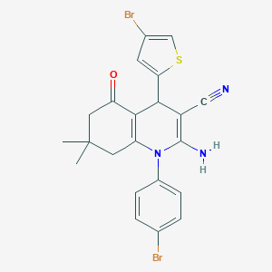 2-Amino-1-(4-bromophenyl)-4-(4-bromo-2-thienyl)-7,7-dimethyl-5-oxo-1,4,5,6,7,8-hexahydro-3-quinolinecarbonitrile