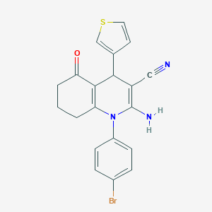 molecular formula C20H16BrN3OS B392756 2-Amino-1-(4-bromophenyl)-5-oxo-4-(3-thienyl)-1,4,5,6,7,8-hexahydro-3-quinolinecarbonitrile 