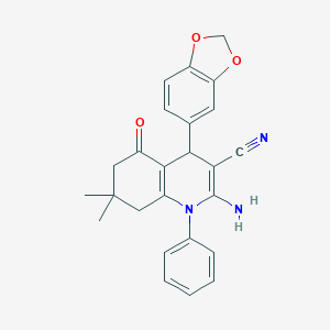 2-Amino-4-(1,3-benzodioxol-5-yl)-7,7-dimethyl-5-oxo-1-phenyl-1,4,5,6,7,8-hexahydroquinoline-3-carbonitrile
