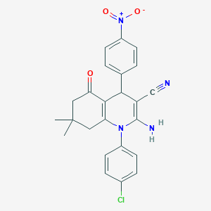 2-Amino-1-(4-chlorophenyl)-7,7-dimethyl-4-(4-nitrophenyl)-5-oxo-1,4,5,6,7,8-hexahydro-3-quinolinecarbonitrile