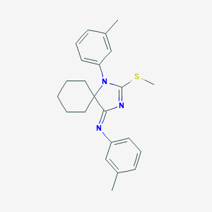 molecular formula C23H27N3S B392774 N-(3-methylphenyl)-N-[1-(3-methylphenyl)-2-(methylsulfanyl)-1,3-diazaspiro[4.5]dec-2-en-4-yliden]amine 