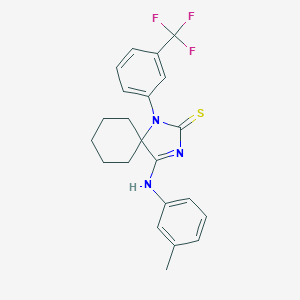 4-[(3-Methylphenyl)imino]-1-[3-(trifluoromethyl)phenyl]-1,3-diazaspiro[4.5]decane-2-thione