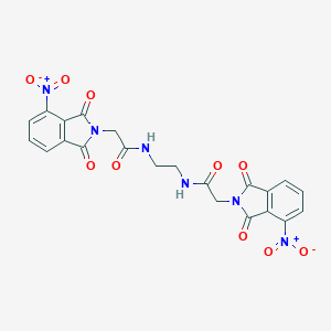 molecular formula C22H16N6O10 B392778 2-{4-nitro-1,3-dioxo-1,3-dihydro-2H-isoindol-2-yl}-N-{2-[({4-nitro-1,3-dioxo-1,3-dihydro-2H-isoindol-2-yl}acetyl)amino]ethyl}acetamide 