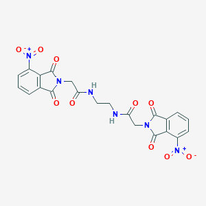 molecular formula C22H16N6O10 B392778 2-(4-NITRO-1,3-DIOXO-2,3-DIHYDRO-1H-ISOINDOL-2-YL)-N-{2-[2-(4-NITRO-1,3-DIOXO-2,3-DIHYDRO-1H-ISOINDOL-2-YL)ACETAMIDO]ETHYL}ACETAMIDE 