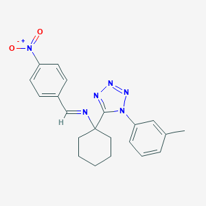molecular formula C21H22N6O2 B392788 5-[1-({4-nitrobenzylidene}amino)cyclohexyl]-1-(3-methylphenyl)-1H-tetraazole 