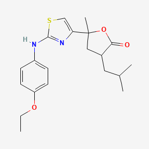 5-{2-[(4-ethoxyphenyl)amino]-1,3-thiazol-4-yl}-3-isobutyl-5-methyldihydro-2(3H)-furanone