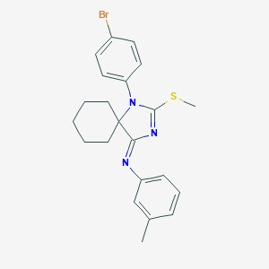 molecular formula C22H24BrN3S B392790 N-[1-(4-bromophenyl)-2-(methylsulfanyl)-1,3-diazaspiro[4.5]dec-2-en-4-yliden]-N-(3-methylphenyl)amine 