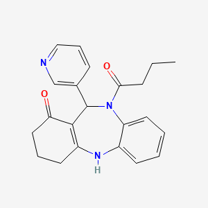 10-butyryl-11-(3-pyridinyl)-2,3,4,5,10,11-hexahydro-1H-dibenzo[b,e][1,4]diazepin-1-one