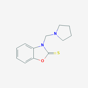 molecular formula C12H14N2OS B392796 3-pyrrolidin-1-ylmethyl-3H-benzooxazole-2-thione CAS No. 16446-14-3