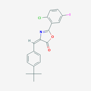 molecular formula C20H17ClINO2 B392798 4-(4-tert-butylbenzylidene)-2-(2-chloro-5-iodophenyl)-1,3-oxazol-5(4H)-one 