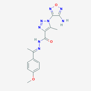 molecular formula C15H16N8O3 B392799 1-(4-amino-1,2,5-oxadiazol-3-yl)-N'-[1-(4-methoxyphenyl)ethylidene]-5-methyl-1H-1,2,3-triazole-4-carbohydrazide 