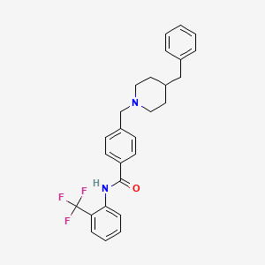 molecular formula C27H27F3N2O B3927997 4-[(4-benzyl-1-piperidinyl)methyl]-N-[2-(trifluoromethyl)phenyl]benzamide 