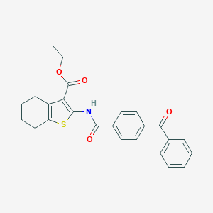 molecular formula C25H23NO4S B392801 Ethyl 2-[(4-benzoylbenzoyl)amino]-4,5,6,7-tetrahydro-1-benzothiophene-3-carboxylate CAS No. 313662-32-7