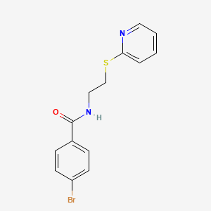 molecular formula C14H13BrN2OS B3928015 4-bromo-N-[2-(2-pyridinylthio)ethyl]benzamide 