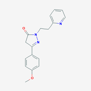 molecular formula C17H17N3O2 B392802 5-(4-methoxyphenyl)-2-[2-(2-pyridinyl)ethyl]-2,4-dihydro-3H-pyrazol-3-one 