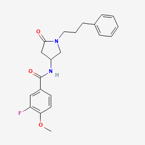 3-fluoro-4-methoxy-N-[5-oxo-1-(3-phenylpropyl)-3-pyrrolidinyl]benzamide