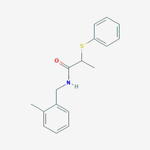 molecular formula C17H19NOS B3928027 N-(2-methylbenzyl)-2-(phenylthio)propanamide 