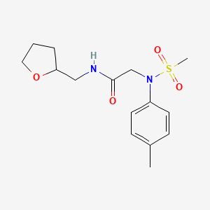 molecular formula C15H22N2O4S B3928034 N~2~-(4-methylphenyl)-N~2~-(methylsulfonyl)-N~1~-(tetrahydro-2-furanylmethyl)glycinamide 