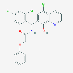 molecular formula C24H17Cl3N2O3 B3928035 N-[(5-chloro-8-hydroxy-7-quinolinyl)(2,4-dichlorophenyl)methyl]-2-phenoxyacetamide 