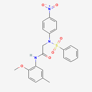 2-[N-(benzenesulfonyl)-4-nitroanilino]-N-(2-methoxy-5-methylphenyl)acetamide