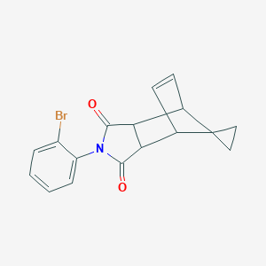 molecular formula C17H14BrNO2 B392810 2-(2-bromophenyl)-3a,4,7,7a-tetrahydro-1H-spiro[2-aza-4,7-methanoisoindole-8,1'-cyclopropane]-1,3(2H)-dione 