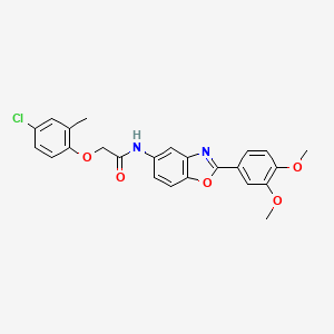 molecular formula C24H21ClN2O5 B3928109 2-(4-chloro-2-methylphenoxy)-N-[2-(3,4-dimethoxyphenyl)-1,3-benzoxazol-5-yl]acetamide 