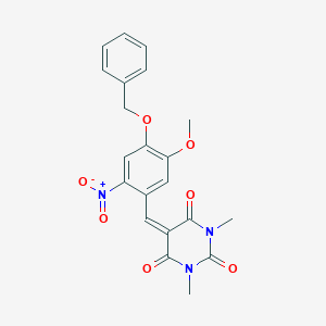 molecular formula C21H19N3O7 B392819 5-[4-(benzyloxy)-5-methoxy-2-nitrobenzylidene]-1,3-dimethylpyrimidine-2,4,6(1H,3H,5H)-trione 