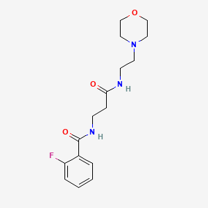 molecular formula C16H22FN3O3 B3928209 2-fluoro-N-{3-[(2-morpholin-4-ylethyl)amino]-3-oxopropyl}benzamide 