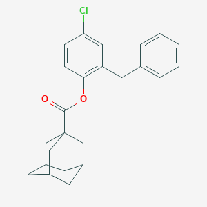 molecular formula C24H25ClO2 B392822 2-Benzyl-4-chlorophenyl 1-adamantanecarboxylate 
