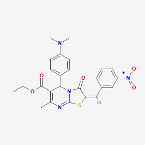 ethyl 5-[4-(dimethylamino)phenyl]-2-{3-nitrobenzylidene}-7-methyl-3-oxo-2,3-dihydro-5H-[1,3]thiazolo[3,2-a]pyrimidine-6-carboxylate