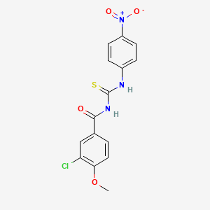 molecular formula C15H12ClN3O4S B3928260 3-chloro-4-methoxy-N-{[(4-nitrophenyl)amino]carbonothioyl}benzamide 