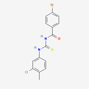 molecular formula C15H12BrClN2OS B3928262 4-bromo-N-[(3-chloro-4-methylphenyl)carbamothioyl]benzamide 