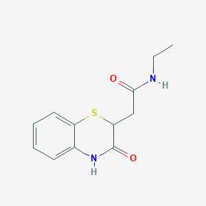 molecular formula C12H14N2O2S B3928375 N-ethyl-2-(3-oxo-3,4-dihydro-2H-1,4-benzothiazin-2-yl)acetamide 