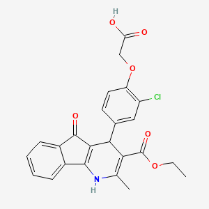 molecular formula C24H20ClNO6 B3928384 {2-chloro-4-[3-(ethoxycarbonyl)-2-methyl-5-oxo-4,5-dihydro-1H-indeno[1,2-b]pyridin-4-yl]phenoxy}acetic acid 