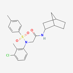 molecular formula C23H27ClN2O3S B3928399 N~1~-bicyclo[2.2.1]hept-2-yl-N~2~-(3-chloro-2-methylphenyl)-N~2~-[(4-methylphenyl)sulfonyl]glycinamide 