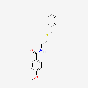 molecular formula C18H21NO2S B3928427 4-methoxy-N-{2-[(4-methylbenzyl)thio]ethyl}benzamide 